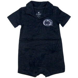 navy infant Hawaiian romper with Penn State Athletic Logo